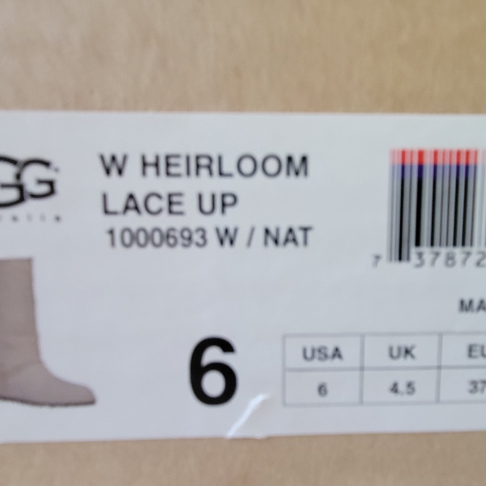 UGG Heirloom Lace Up Boots in Natural Tan